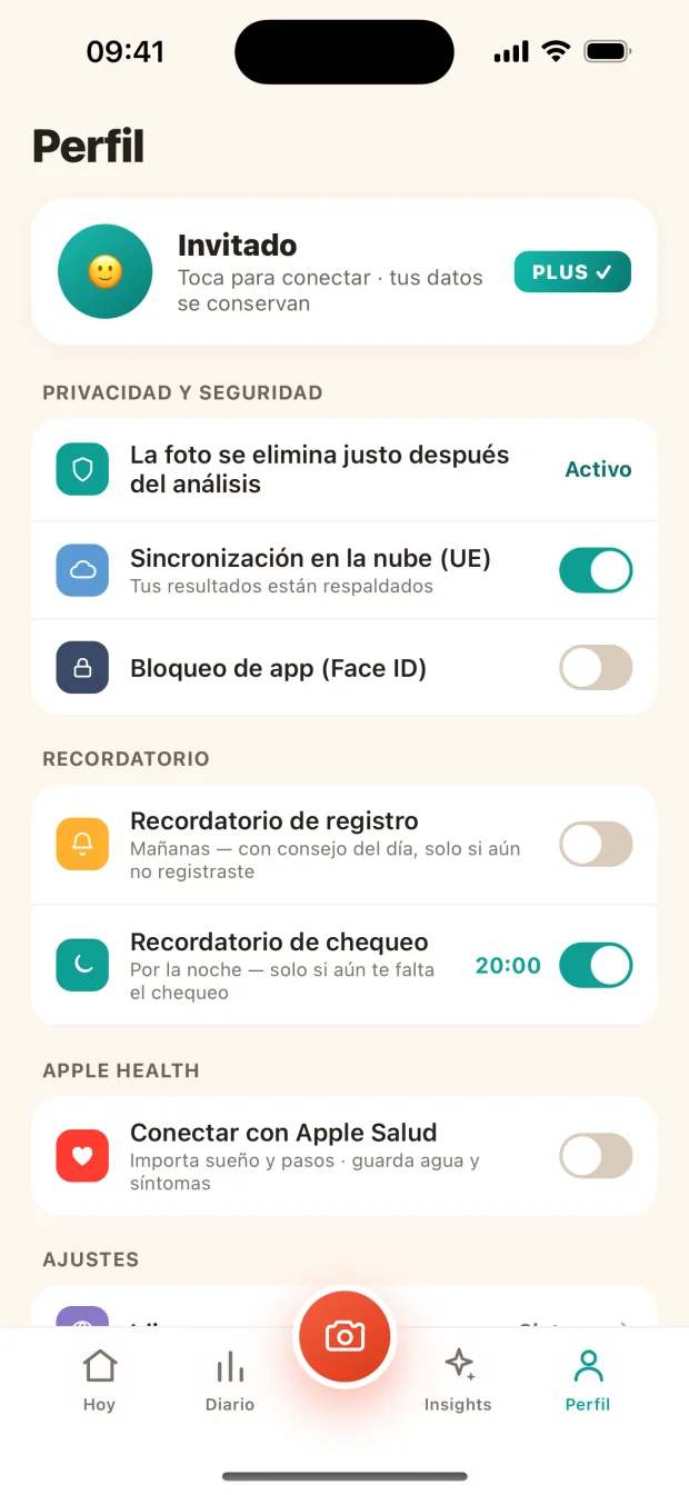 Conexión con Apple Health en el perfil de Mr. Toots